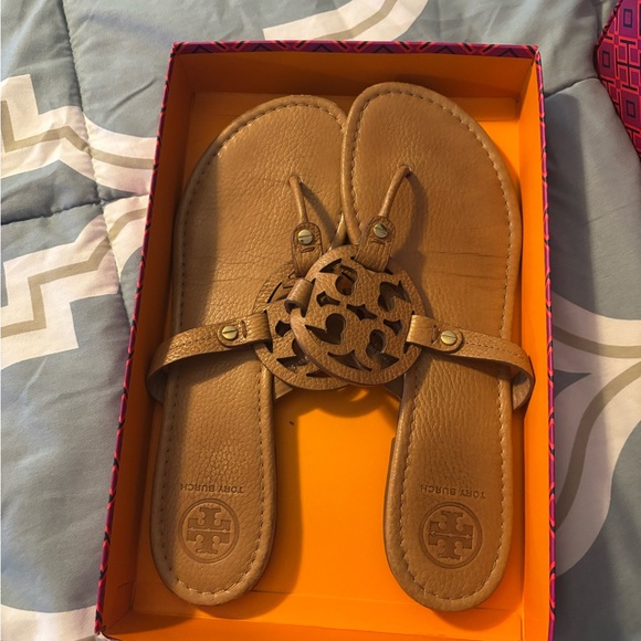 Tory Burch Shoes - Tory Burch Miller Royal Tan Sandal Flip flops size 11